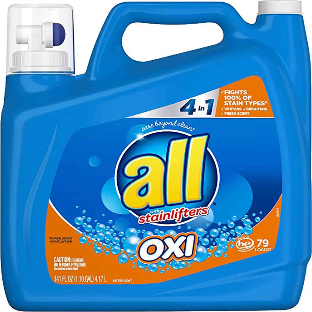 Alliancemart-All-Oxy1.jpg All Liquid Laundry Detergent with OXI Stain Removers and Whiteners, 141 Fluid Ounces, 79 Loads - Image 1