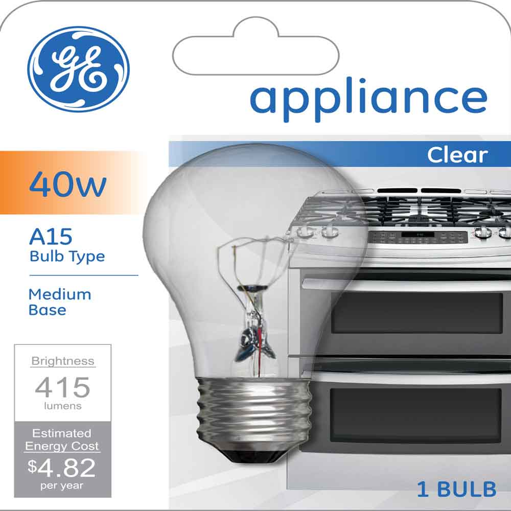 GE-Light-Bulb-1.jpg GE Appliance Incandescent Light Bulb, 40 Watts, Soft White, A15 Bulb, 1pk - Image 1