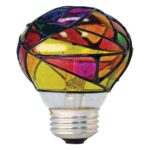 GE Stained Glass Light Bulb, 25 Watt, Multi-Color Decorative Bulb, Medium Base, 1pk - Image 3