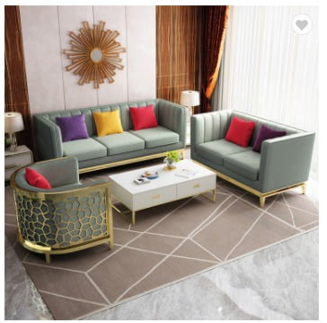 Modern Simple Wood Frame Fabric Sofa Set Living Room Furniture